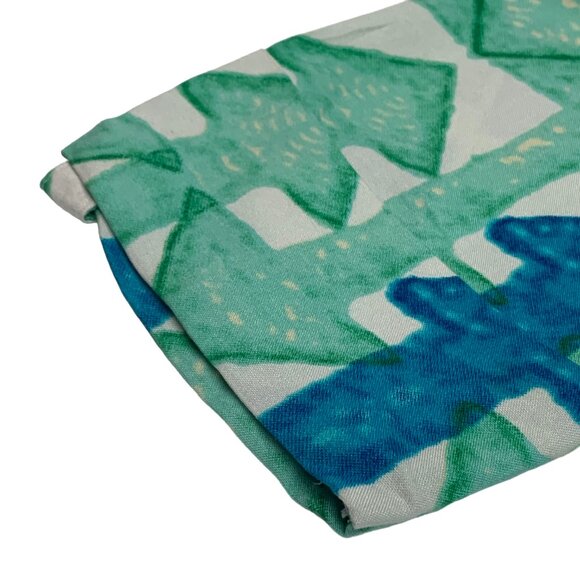 UTSA Blue Green Double Arrow Print Hi Low Viscose Pullover Tunic - Picture 8 of 10